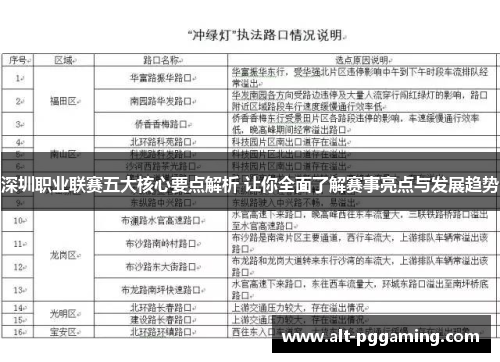 深圳职业联赛五大核心要点解析 让你全面了解赛事亮点与发展趋势